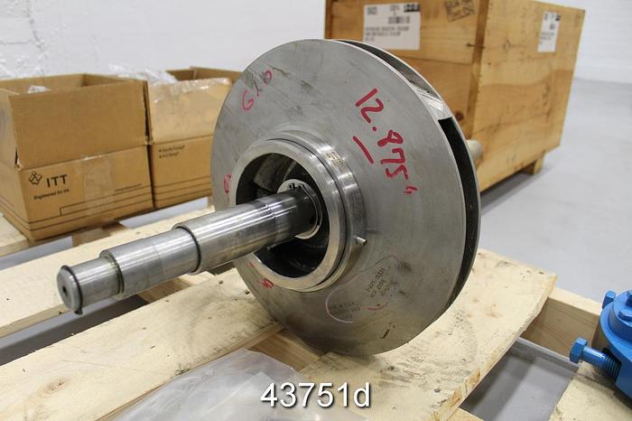 Unused Goulds 3410 4x6x13 Rotating Assembly, 5-Vane Stainless Steel Impeller #43751