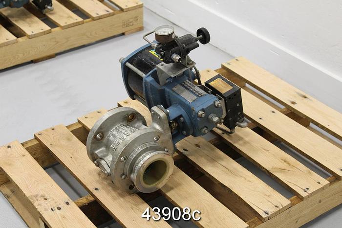 Used Dezurik 3" Air Operated V-Ball Valve, Stainless Steel Body #43908