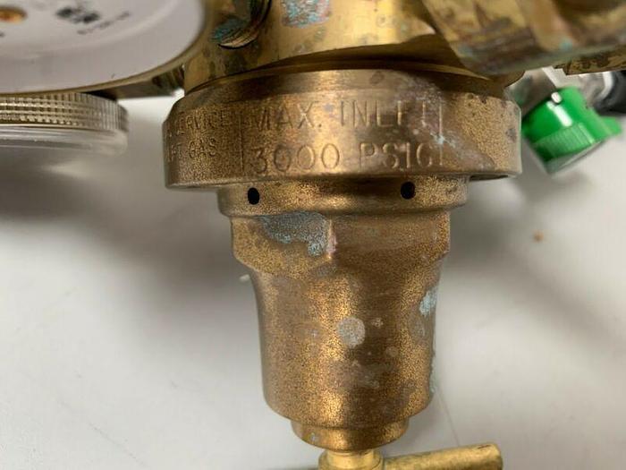 Used Victor VTS 250C 3000 PSIG Gas Regulator w/ Norgen F07-200-M1TA Pneumatic Filter