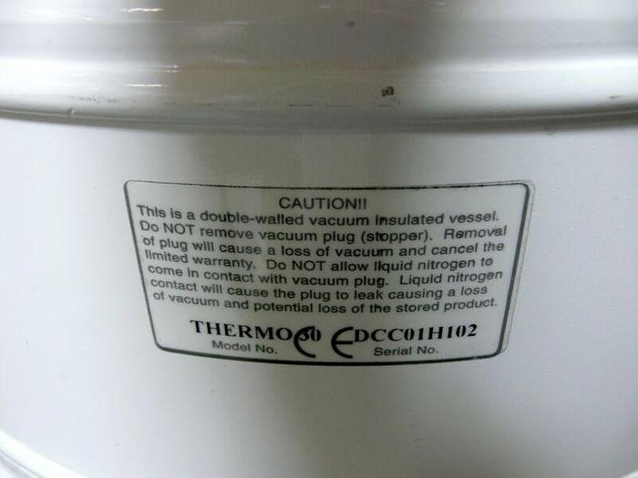 Used Thermolyne Thermo 30 Cryogenic Storage vessel w/ Valve and Rolling Platform