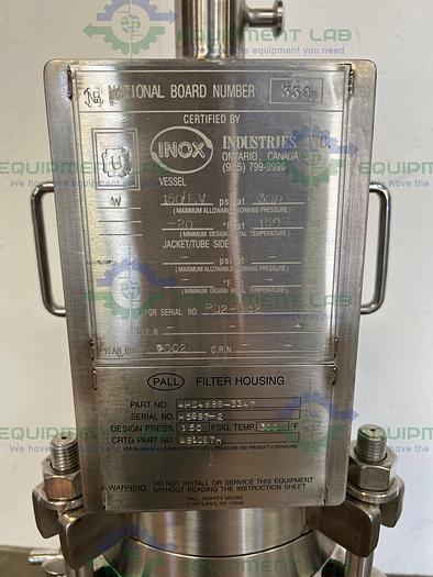 Used Pall  4HD4886-3347 Stainless Steel  Filter Housing 150 PSIG  at 300°F w/ Casters