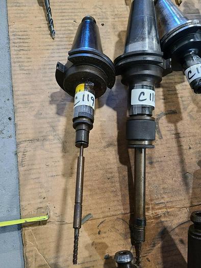 Used CAT 50 Tool Holders One Lot of 6 Assorted CNC Tooling with Cutters & Drills