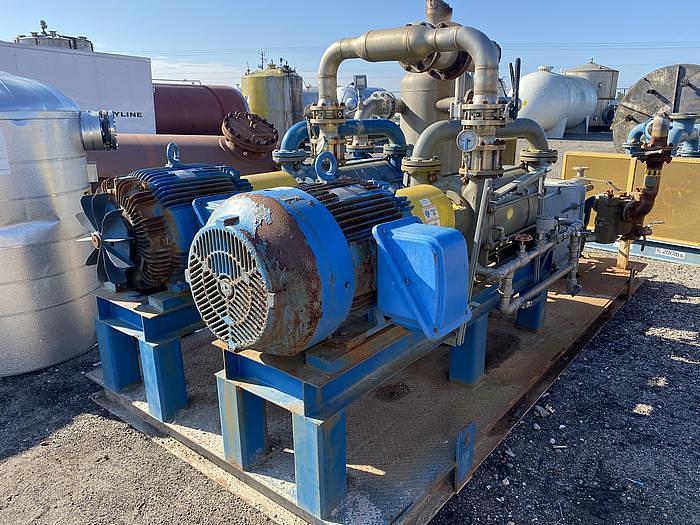 Used SIHI DUPLEX LIQUID RING VACUUM PUMP - LPHR 75340 - 100 HP - 316 S/S
