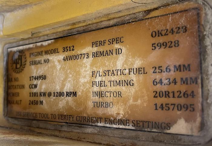 Used Caterpillar 3512B x 3 sets Low hours 