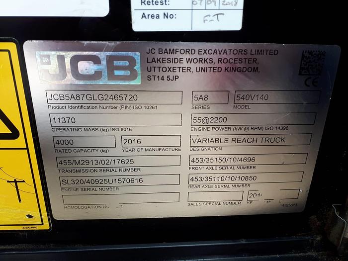 Used JCB 540-140 – 14m reach