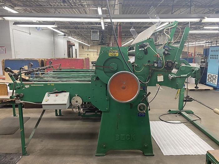 Used 62" BECK ROTARY KNIFE SHEETER W/ UNWIND