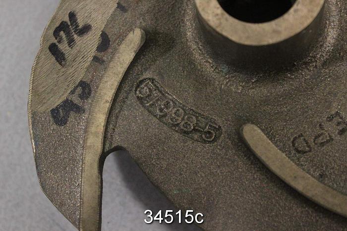 Used Goulds 3171 Impeller, 1x1.5x8, 5-Vane, 8" Diameter, Pattern 57998 #34515