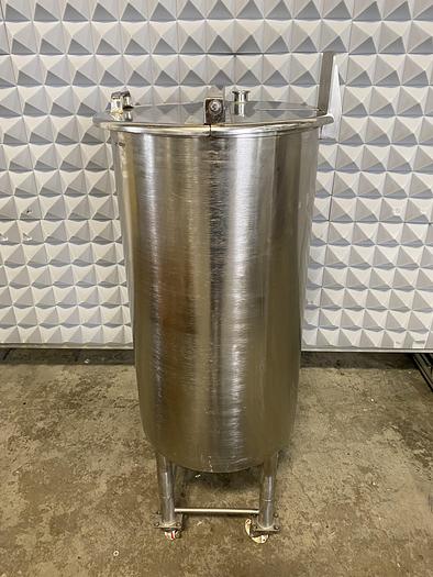 Used Stainless Steel  200 Liter Mixing Tank w/ 1 1/2" Sanitary Fitting Bottom Drain