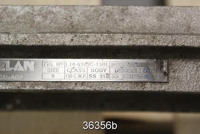 Used Velan 6" Hand Operated Knife Gate Valve, L14-0320C-13BL #36356