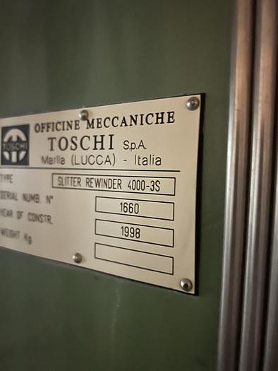 Used TOSCHI - TOSOTEC 4000-3S 134" (3400MM) TWO DRUM SLITTER REWINDER FOR TISSUE