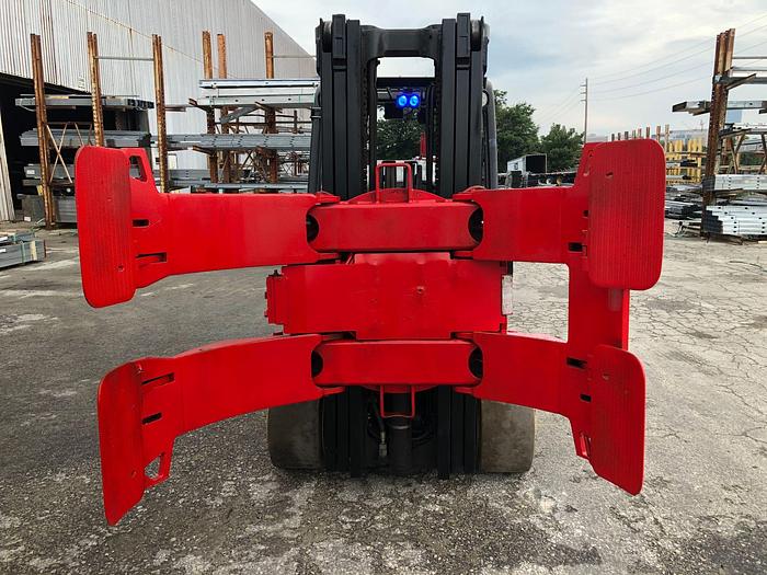 12,000 POUND YALE ROLL CLAMP TRUCK MODEL GLC120VXPRS W/ 60" BO...