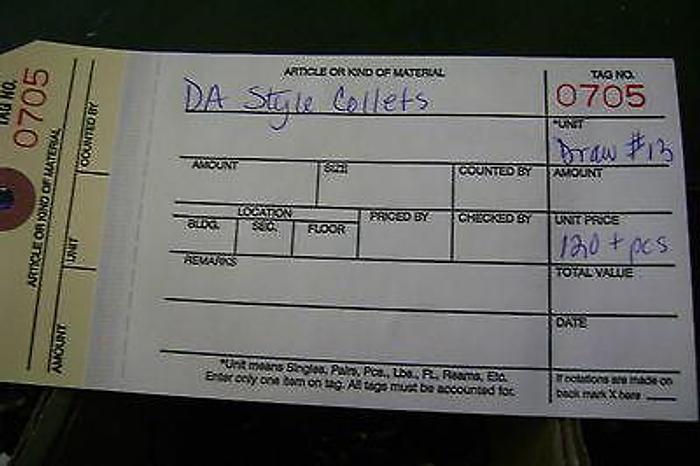 Used DA Style Double Angle Colletts - Variety of sizes - 120+ pieces