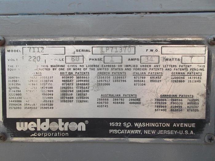 Used Tunnel, Shrink, Weldotron, Mdl 7112, 16" x 8", Conveyor #S740293