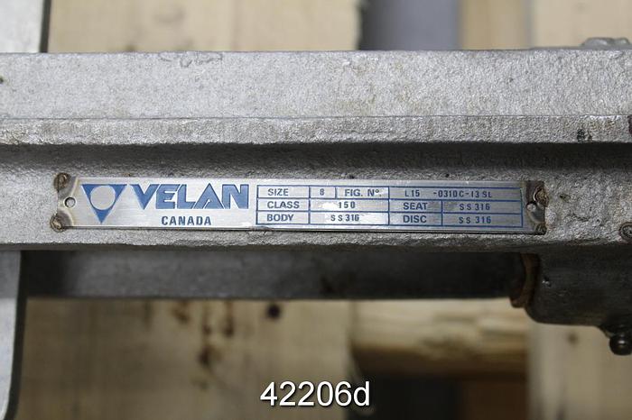 Used Velan 8" Hand Operated Knife Gate Valve #42206