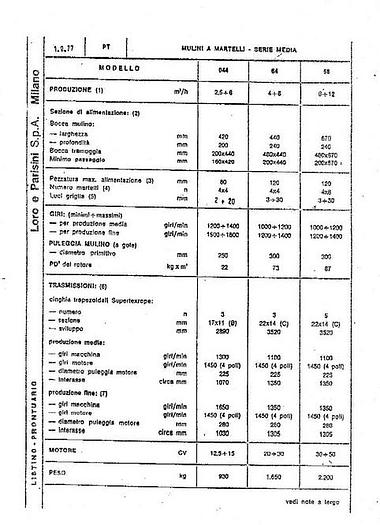 Usato Mulino a martelli LORO E PARISINI mod. MAGUT 044