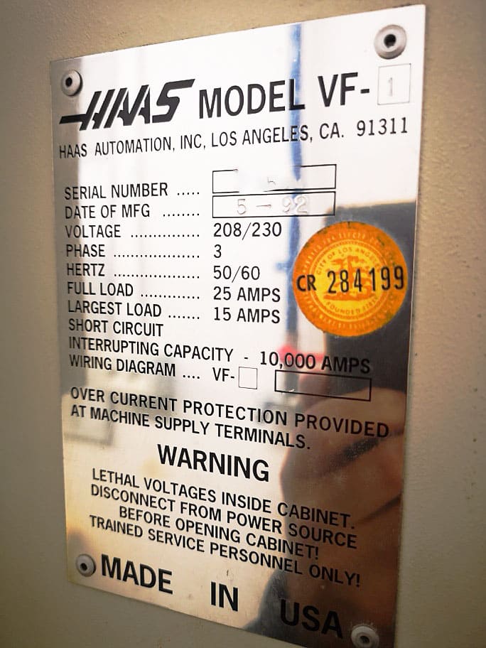 Used HAAS VF 1 - 1992