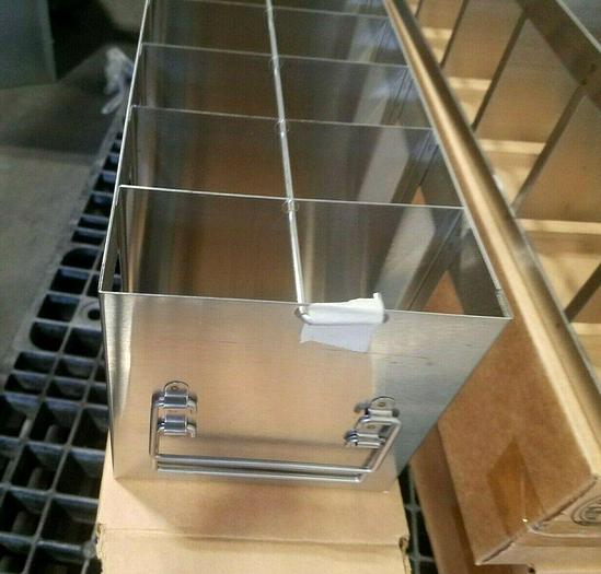 Used 28-1/2" Cell Bank Stainless Steel Stack Trays Racks Pharmaceutical