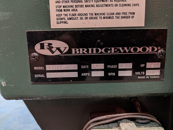 Used Bridgewood, BW12JD 12'' Jointer, New Byrd Spiral Cutterhead