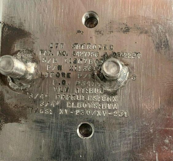 Used 2 ITT Sherotec 3-way Stainless Steel Valve w/ Position Monitors & 1" Fittings