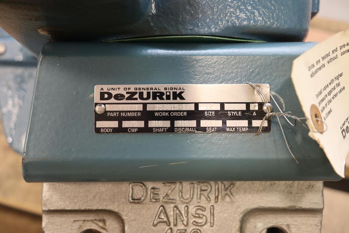 Unused Dezurik BHP 12" Air Operated Butterfly Valve #47506