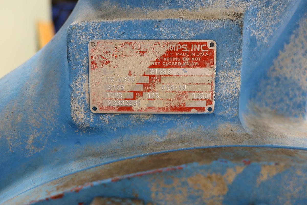 Used Goulds 3175 6x8x18 Pump #47560