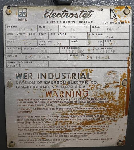 Refurbished Wer Industrial 32900450L00 D/C Motor #45747