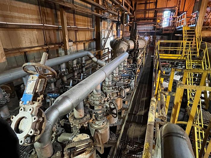 Used BLACK CLAWSON PAPER MACHINE, 195" WIRE FOURDRINIER, 9PT CORRUGATED MEDIUM, STANDING IN THE AISLE #46304