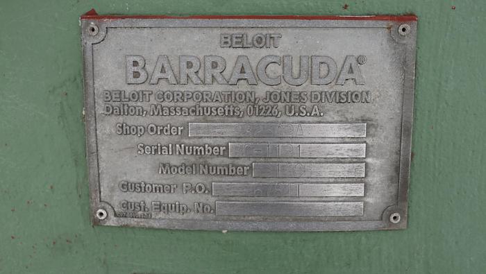 Used Beloit Barracuda 3160B Pulper Drive #44796
