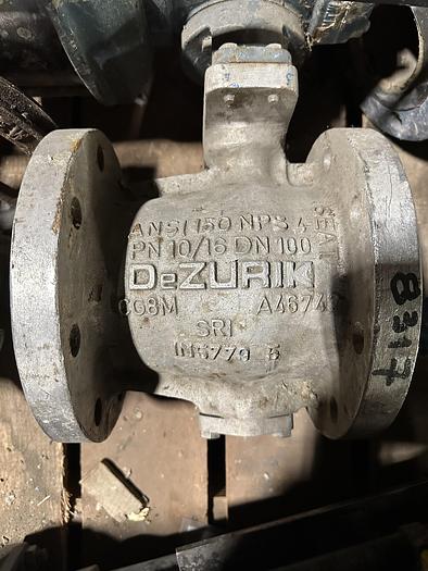 Used Dezurik 4" 9440963R001 Air Operated V-Ball Valve #46290
