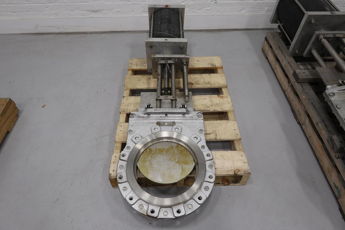 Unused North Port Valve 12" Model B Air Operated Knife Gate Valve #47361