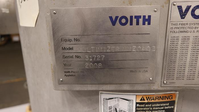 Used Voith Multimizer MMZ 04/03 Pressure Screen #45291