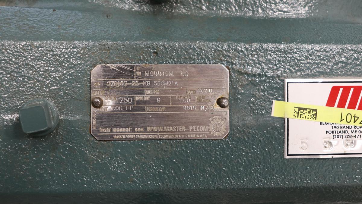 Unused Master Power Transmission Refiner Set-up Gear Drive & A/C Motor  #46848