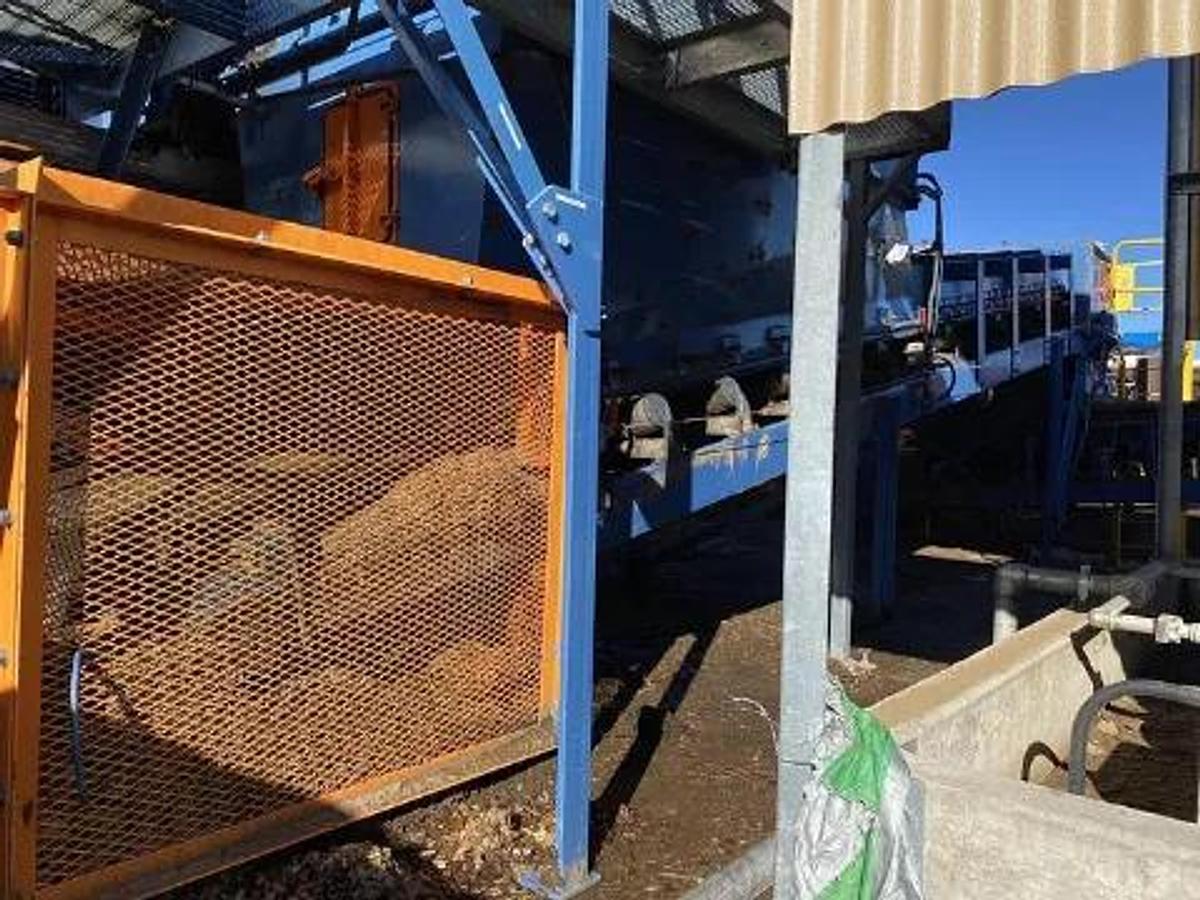 Used Bruks 70' Back-On Truck Dump with Optimized Smooth Cargo Flow Receiving Hopper #47308