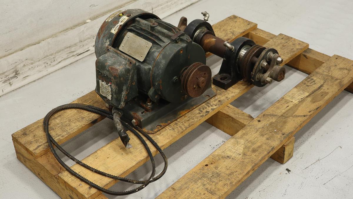 Unused Bird JS24 Vibrating Screen Flexible Coupling Drive Assembly with Shiv and Pillow Block Bearings & A/C Motor #46689