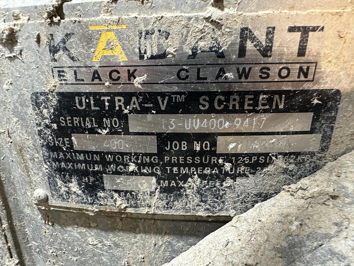 Used Black Clawson UV400 Pressure Screen #41914