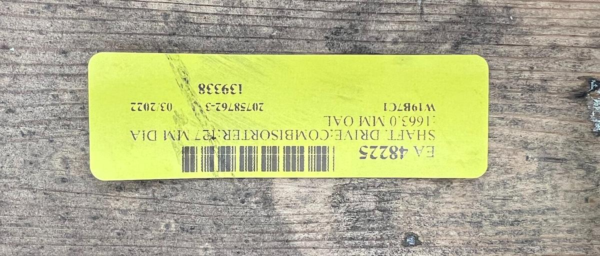 Unused Voith Size 12 Combisorter Shaft #47172