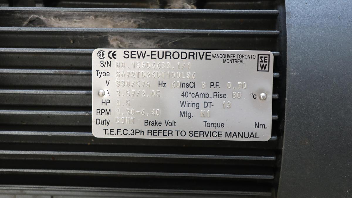 Refurbished Sew EuroDrive Inc. Refiner Set-up Gear Drive & A/C Motor  #46692