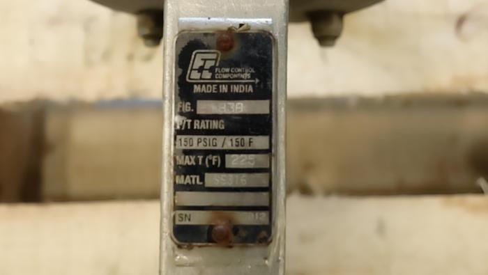 Used Flow Control 6" Hand Operated Knife Gate Valve #45936