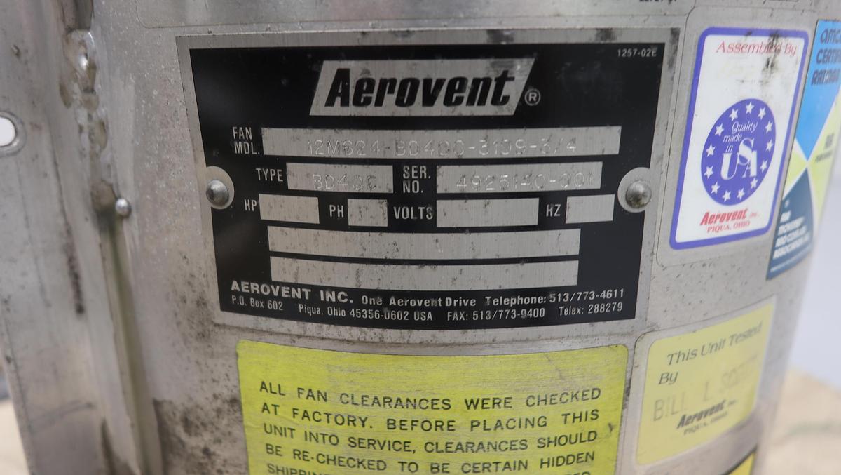 Unused Aerovent BD4OC Exhaust Fan #46636