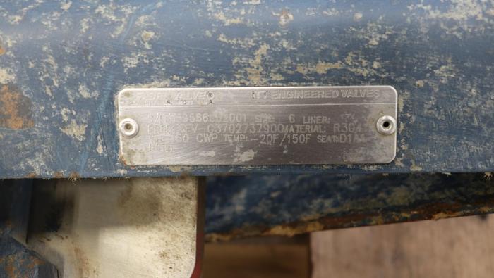 Used Fabri-Valve 6” Hand Operated Knife Gate Valve #45099