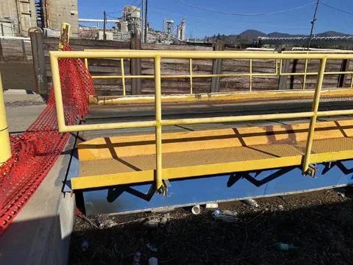 Used Bruks 70' Back-On Truck Dump with Optimized Smooth Cargo Flow Receiving Hopper #47308