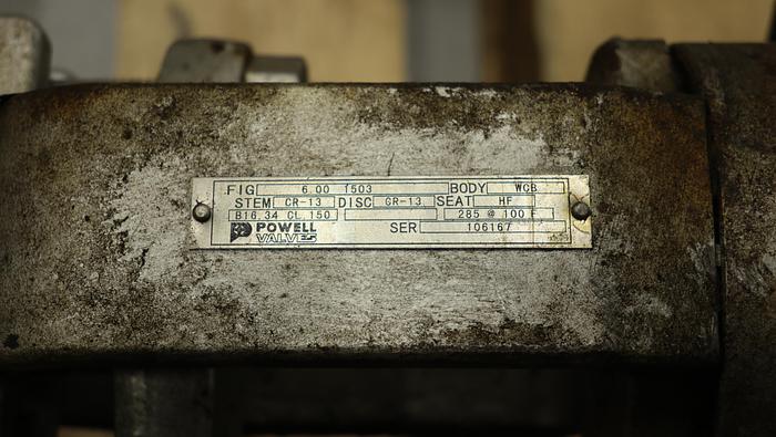 Used Powell Valves 6" Hand Operated Globe Valve #45050