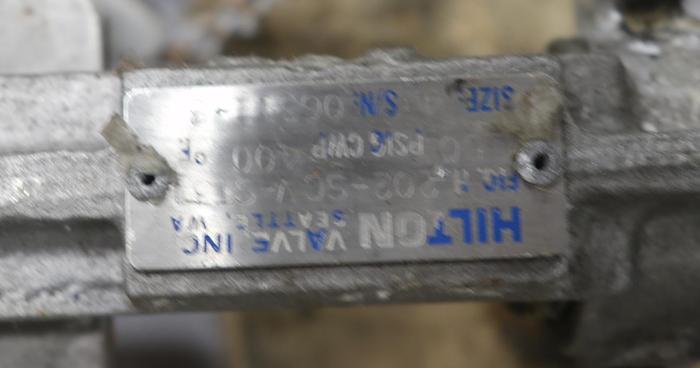 Used Hilton 202-SCV-ST3 4" Hand Operated V-Port Knife Gate Valve #45698