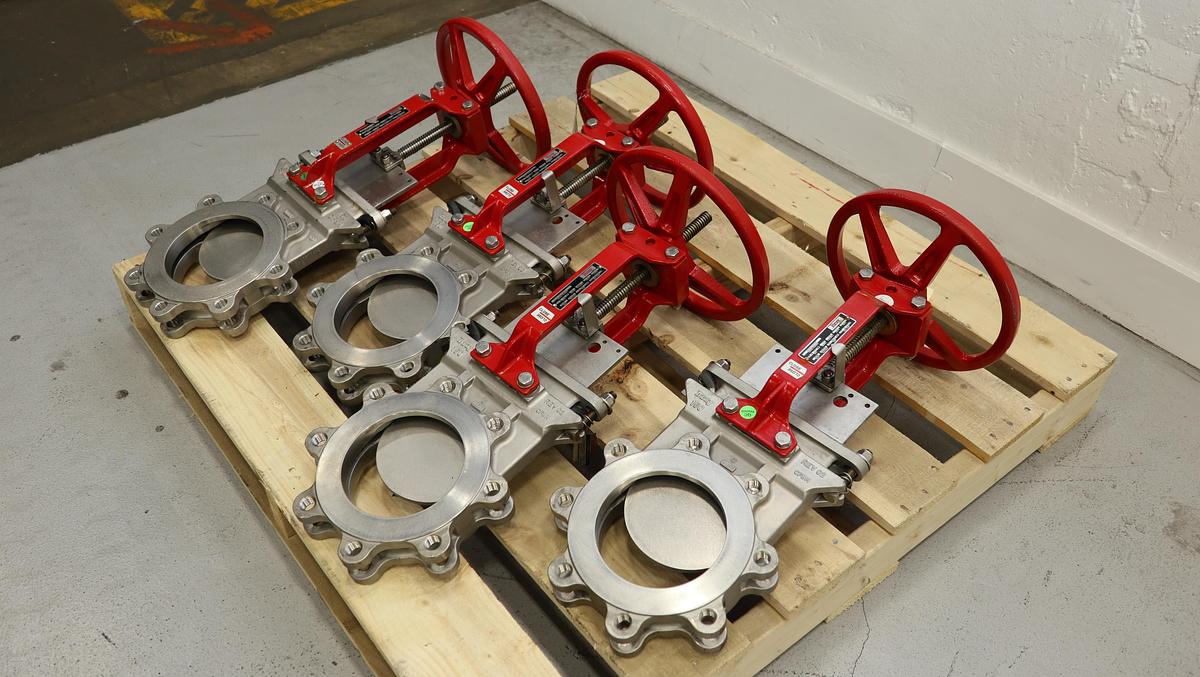 Unused Bray 6" Hand Operated Knife Gate Valve #47179