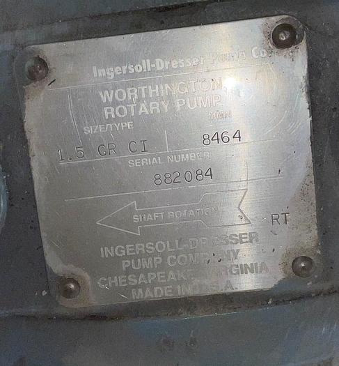 Used Worthington Model 1.5 GR CI Rotary Pump #36457
