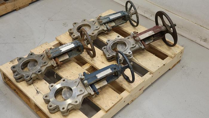 Used Fabri-Valve 4” Hand Operated Knife Gate Valve #45331