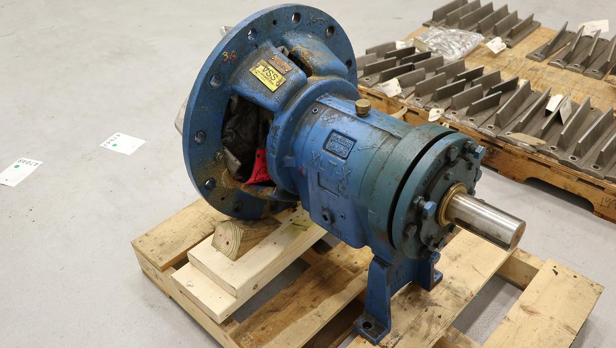 Used Goulds 3196 XLT-X Pump Power End With 15" 5-Vane Impeller & Stuffing Box #47047