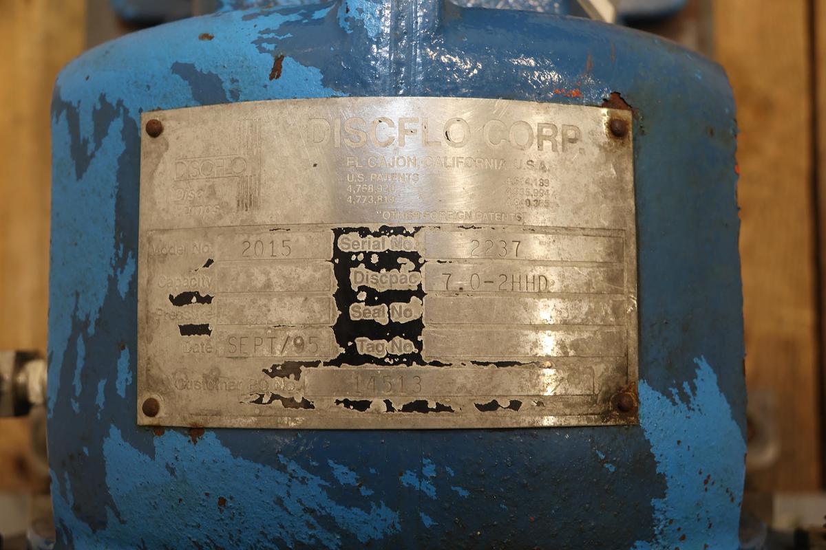 Used DiscFlo Corp 2015 1x2 Pump With Base & Marathon A/C Motor #47458