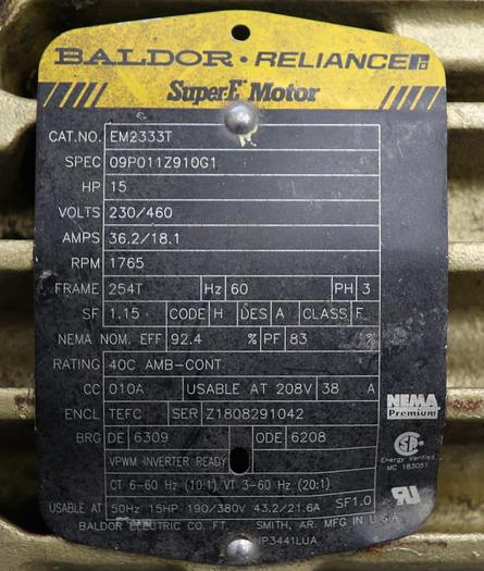 Used GOULDS 3196MTX 3X4X10H Pump With Base and Motor #46234