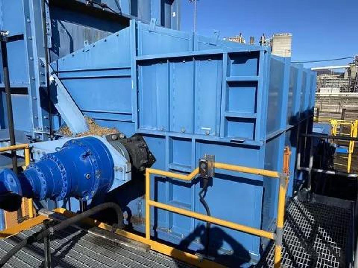 Used Bruks 70' Back-On Truck Dump with Optimized Smooth Cargo Flow Receiving Hopper #47308